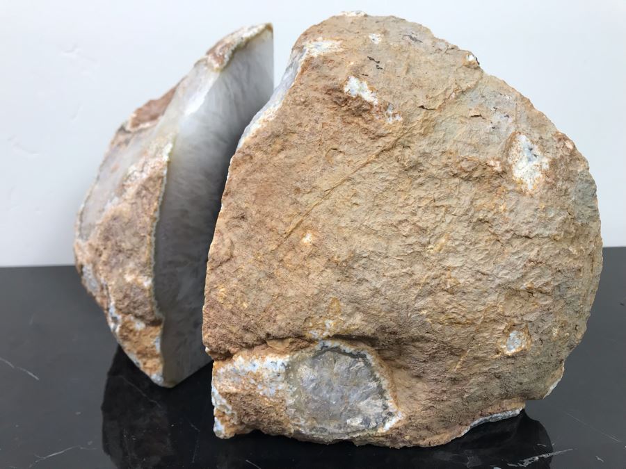 Pair Of Polished Cut Geode Bookends Each 7'H X 5'W [Photo 7]