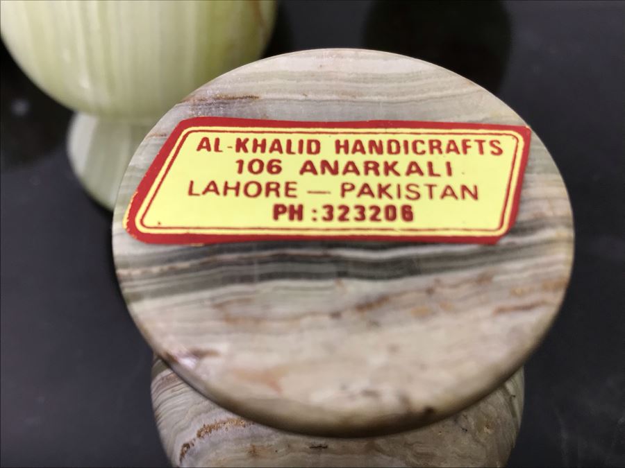 (6) 3' Polished White Onyx Footed Cups 3'H [Photo 6]