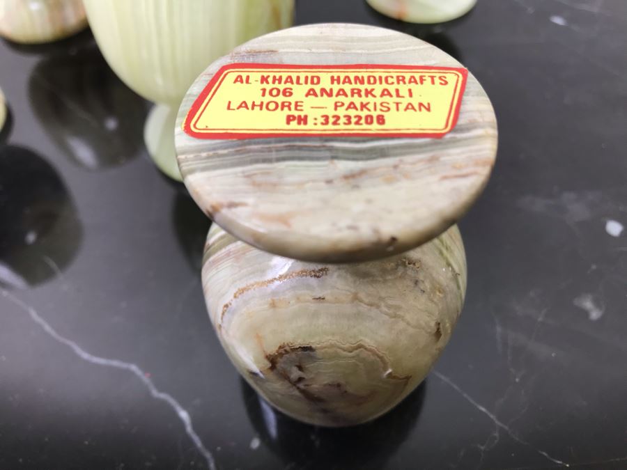 (6) 3' Polished White Onyx Footed Cups 3'H [Photo 5]