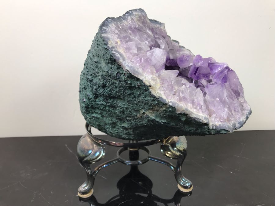 Large Amethyst Crystal Geode With Stand 9.5'W X 8.5'D - See Photos [Photo 13]