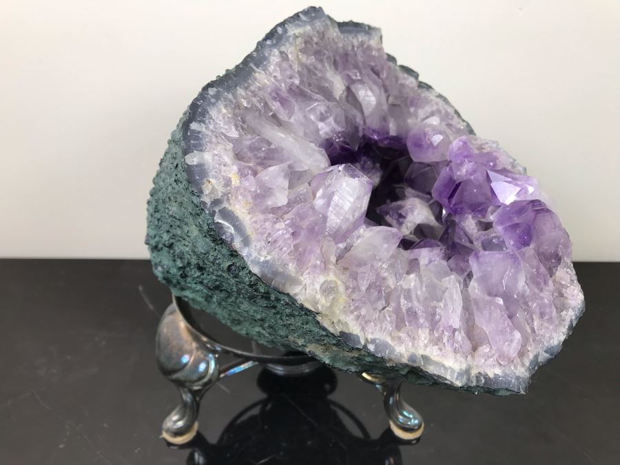 Large Amethyst Crystal Geode With Stand 9.5'W X 8.5'D - See Photos [Photo 14]