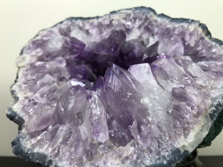 Large Amethyst Crystal Geode With Stand 9.5'W X 8.5'D - See Photos [Photo 19]