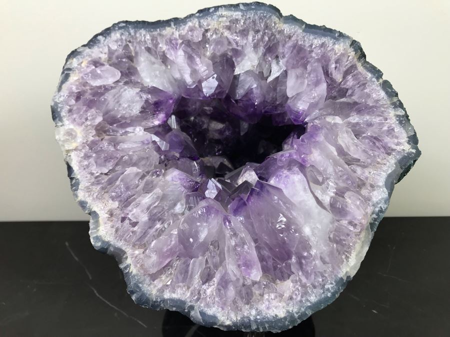 Large Amethyst Crystal Geode With Stand 9.5'W X 8.5'D - See Photos [Photo 3]