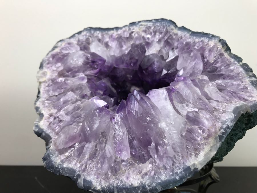 Large Amethyst Crystal Geode With Stand 9.5'W X 8.5'D - See Photos [Photo 18]