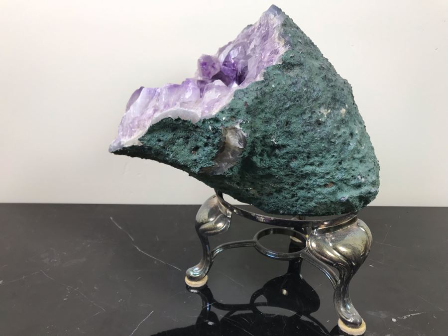 Large Amethyst Crystal Geode With Stand 9.5'W X 8.5'D - See Photos [Photo 2]