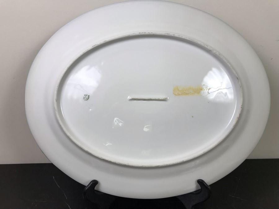 Stunning Hand Painted Limoges France Platter Of Pheasant Signed J. P. L. France With Stand 18'W X 14'H [Photo 13]