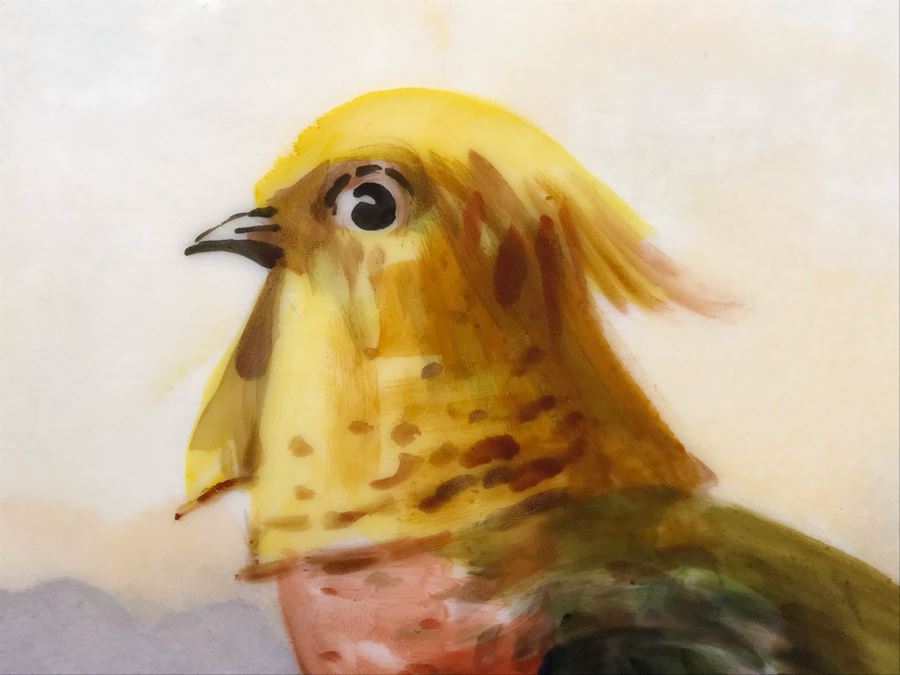 Stunning Hand Painted Limoges France Platter Of Pheasant Signed J. P. L. France With Stand 18'W X 14'H [Photo 7]