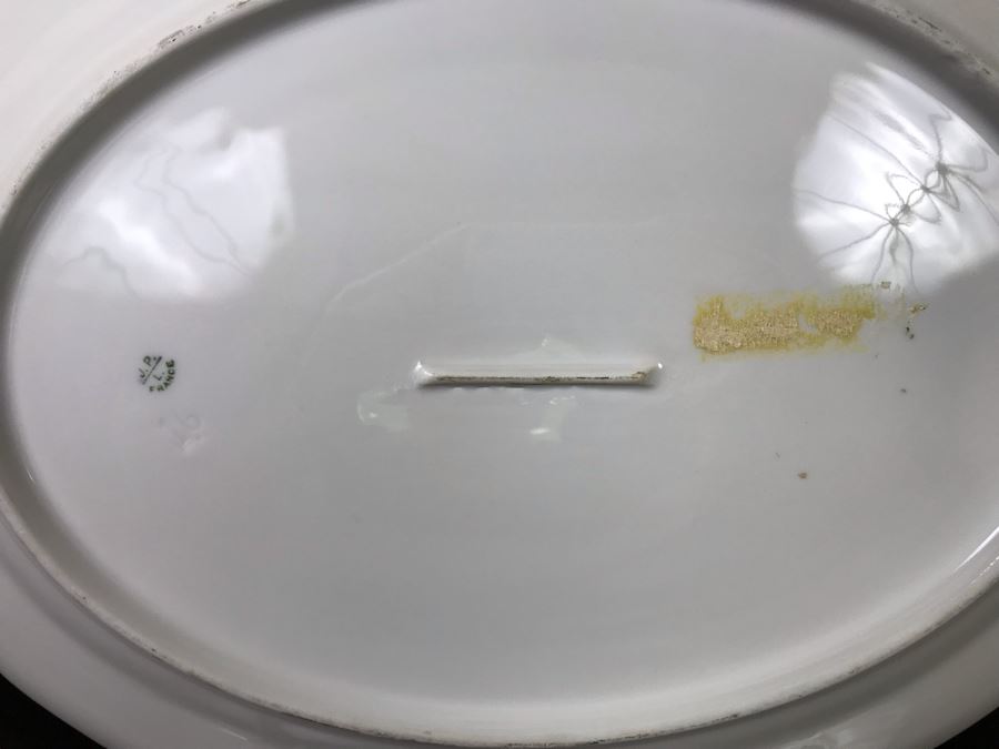 Stunning Hand Painted Limoges France Platter Of Pheasant Signed J. P. L. France With Stand 18'W X 14'H [Photo 14]