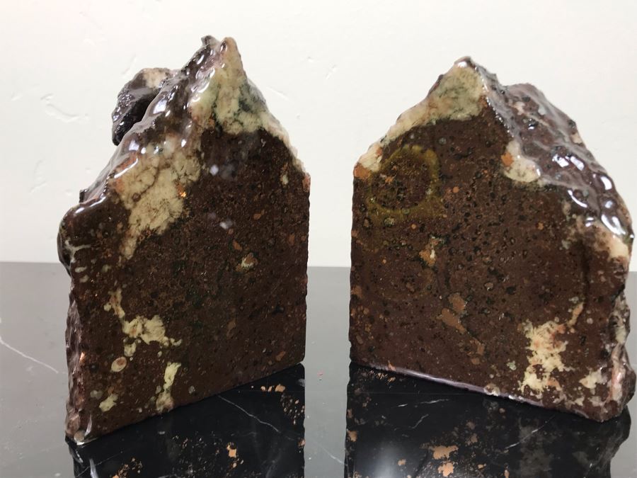 Pair Of Polished Michigan Copper Ore Bookends Each 5'H X 4'W [Photo 3]