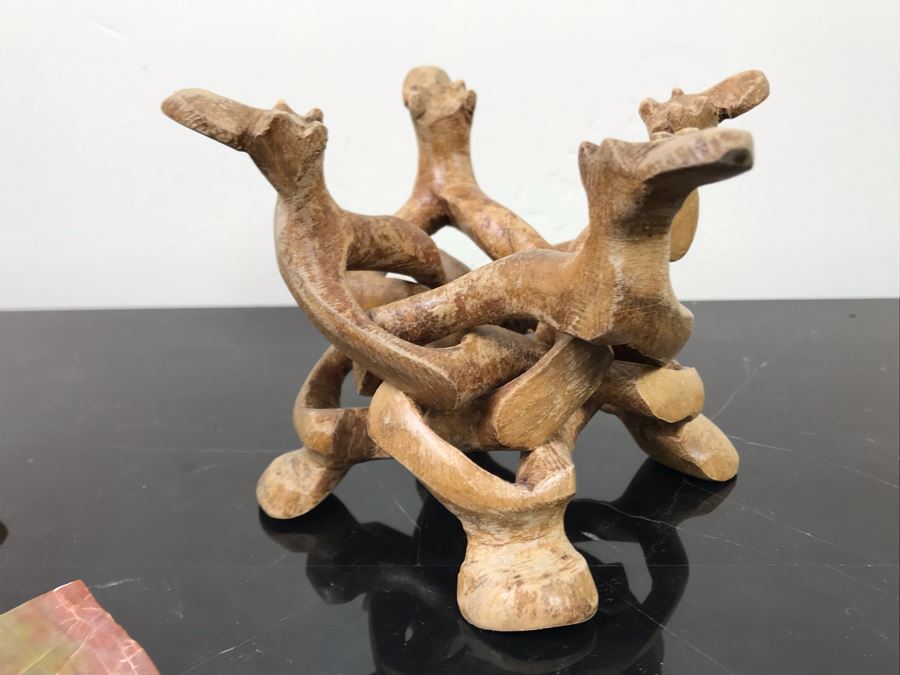 (2) Polished Geodes With Display Stands And Marble Stone Slice [Photo 10]