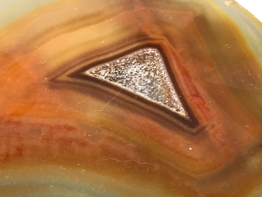 (2) Polished Geodes With Display Stands And Marble Stone Slice [Photo 6]