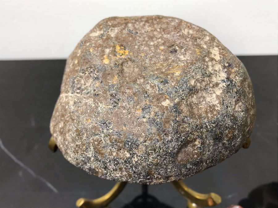 (2) Polished Geodes With Display Stands And Marble Stone Slice [Photo 11]