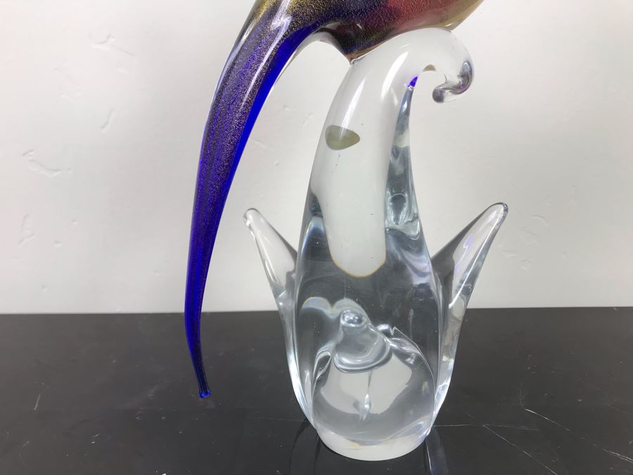 Murano Glass Parrot Bird By Vetro Artistico Hand Made In Italy 14'H [Photo 4]