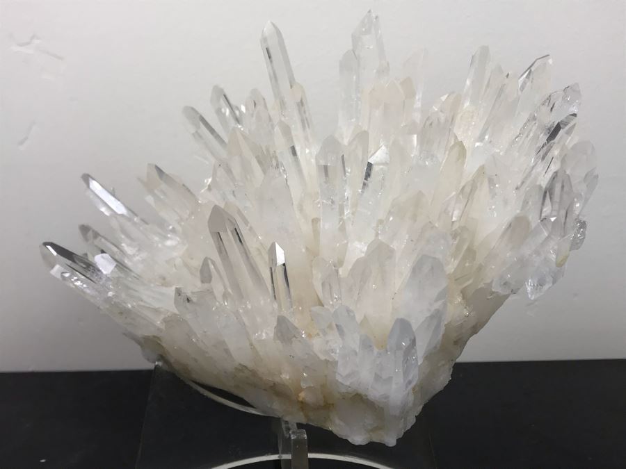Quartz Crystal Cluster With Display Stand 7.5'W X 6.5'H Retailed For $850 [Photo 1]