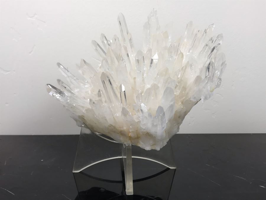 Quartz Crystal Cluster With Display Stand 7.5'W X 6.5'H Retailed For $850 [Photo 2]