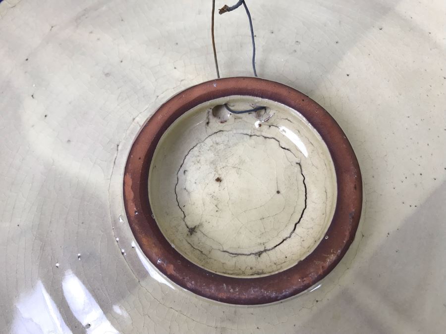 Glazed Ceramic Plate Signed SORBAS With Wire For Wall Display 12.5'R [Photo 7]