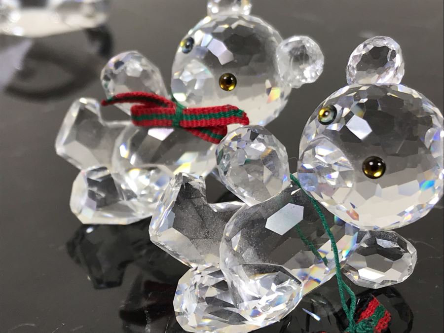 Swarovski Crystal Lot Includes Metal Lock With Crystal Key, (2) Swarovski Crystal Bears And Swarovski Crystal Swan [Photo 9]