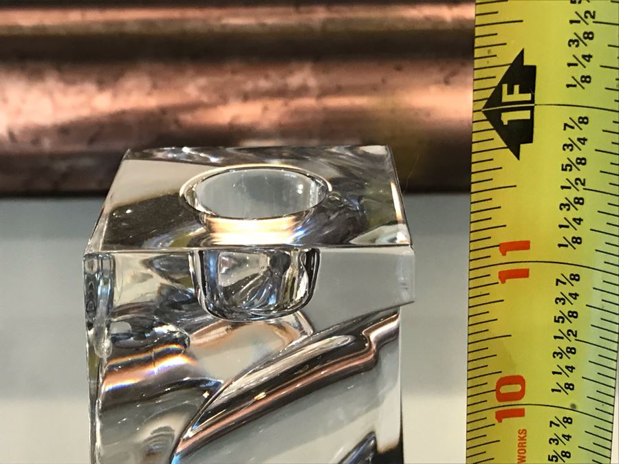 Set Of (4) MIKASA Platinum Crystal Candlestick Holders 11.5'H [Photo 6]