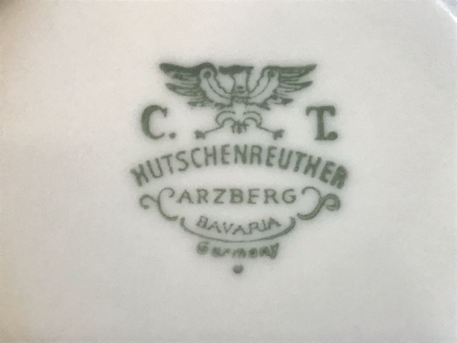 Elegant Hutschenreuther Bavaria C. T. Arzberg Coffee Pot, Creamer And Sugar With (12) Cups And Saucers Gold Rim [Photo 9]