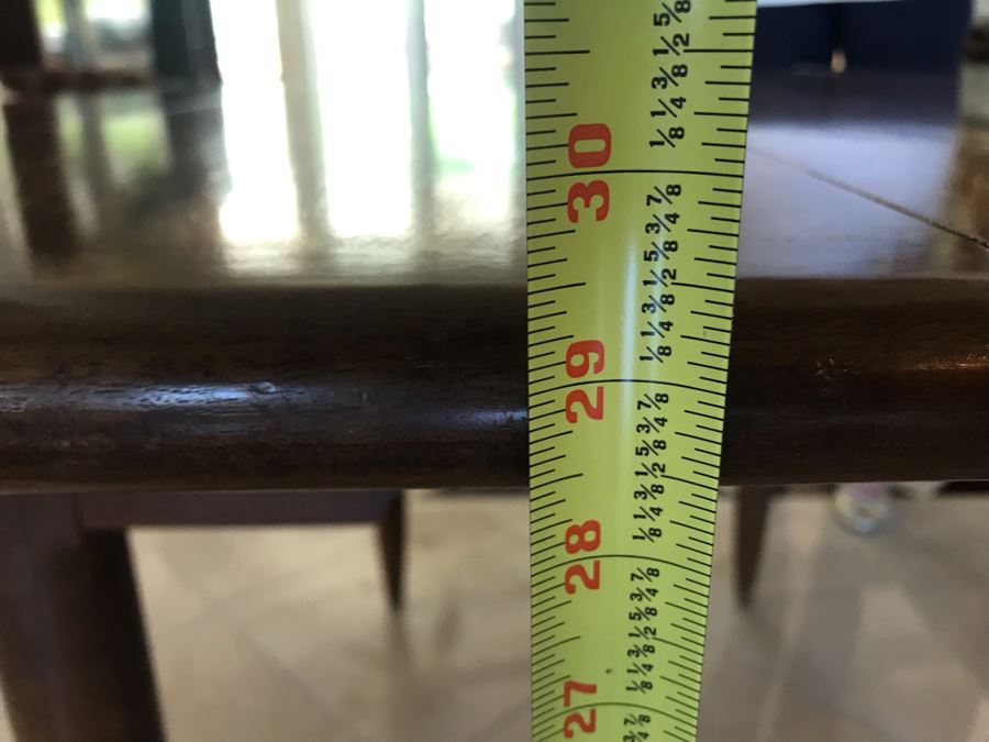 Mid-Century Modern Walnut Drop Leaf Table With Extra Leaf 69'L X 45'W With 18'L Leaf [Photo 25]