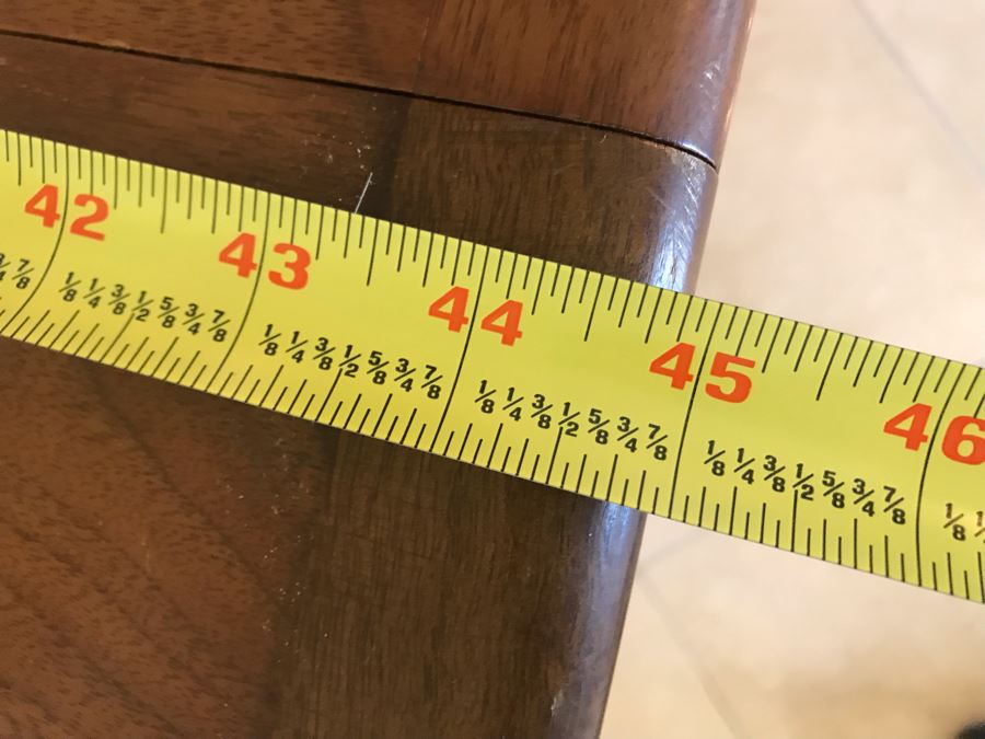 Mid-Century Modern Walnut Drop Leaf Table With Extra Leaf 69'L X 45'W With 18'L Leaf [Photo 24]