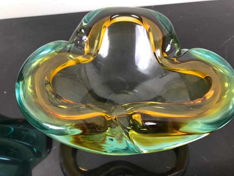 Matching Pair Of Murano Art Glass Bowls Hand Made In Italy [Photo 9]