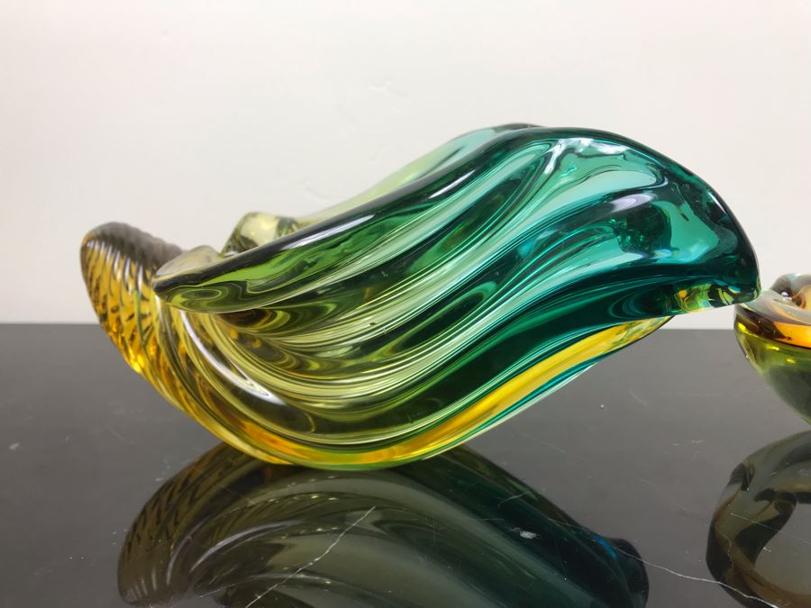 Matching Pair Of Murano Art Glass Bowls Hand Made In Italy [Photo 4]