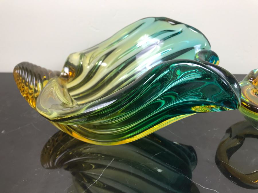Matching Pair Of Murano Art Glass Bowls Hand Made In Italy [Photo 3]