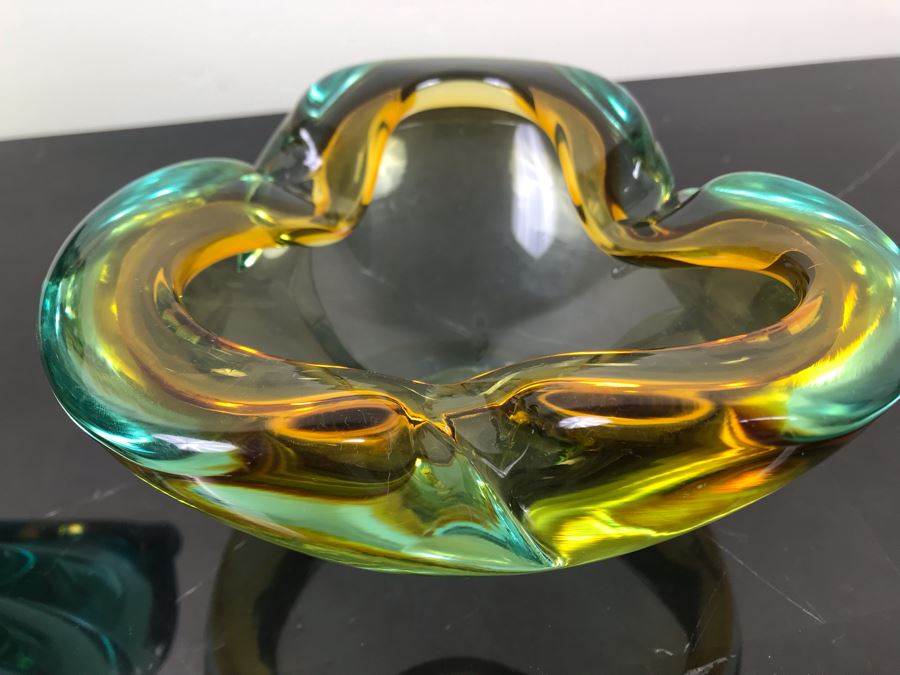 Matching Pair Of Murano Art Glass Bowls Hand Made In Italy [Photo 6]