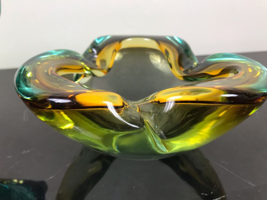 Matching Pair Of Murano Art Glass Bowls Hand Made In Italy [Photo 7]