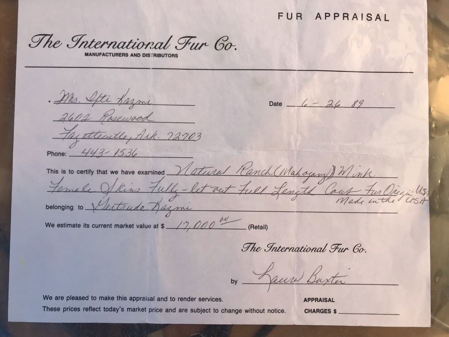 Appraised At $17,000 In 1989: Mahogany Mink Female Skins Fully Let Out Full Length Coat Made In USA Size L - Only Item With A Reserve Price [Photo 20]