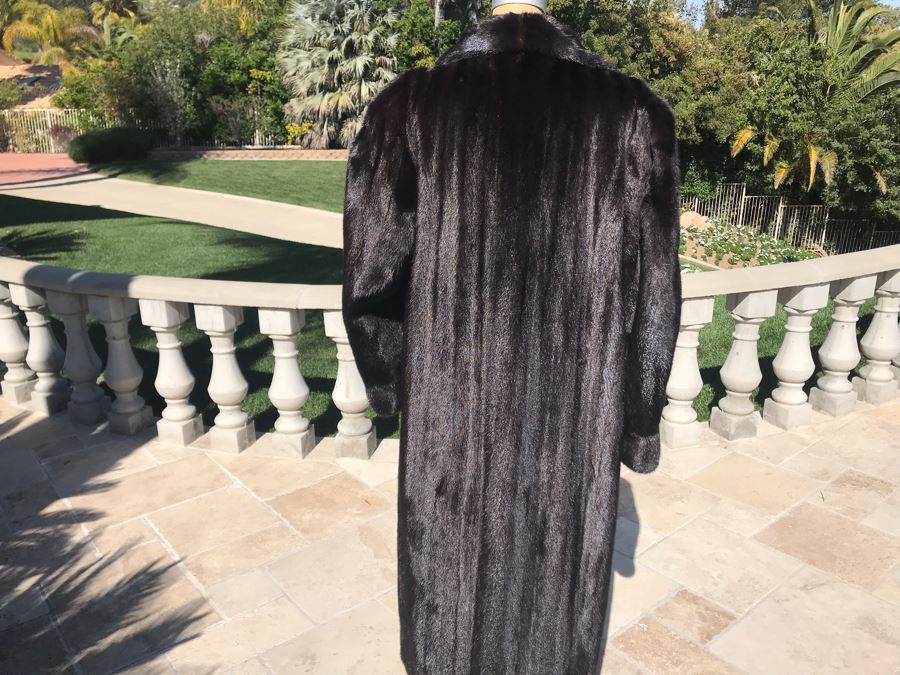 Appraised At $17,000 In 1989: Mahogany Mink Female Skins Fully Let Out Full Length Coat Made In USA Size L - Only Item With A Reserve Price [Photo 10]