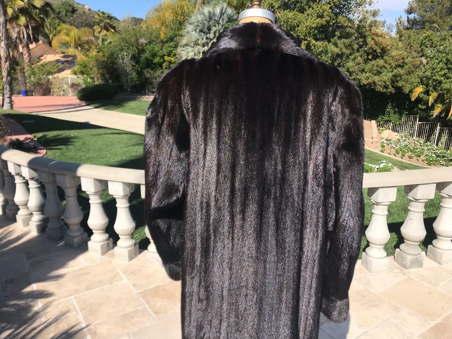Appraised At $17,000 In 1989: Mahogany Mink Female Skins Fully Let Out Full Length Coat Made In USA Size L - Only Item With A Reserve Price [Photo 15]