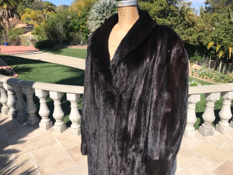 Appraised At $17,000 In 1989: Mahogany Mink Female Skins Fully Let Out Full Length Coat Made In USA Size L - Only Item With A Reserve Price [Photo 13]