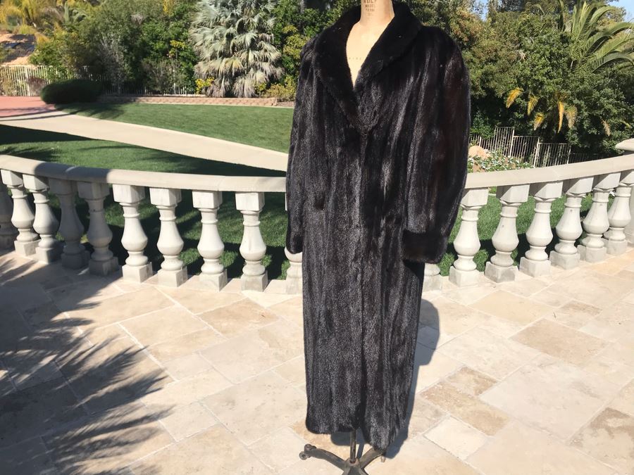Appraised At $17,000 In 1989: Mahogany Mink Female Skins Fully Let Out Full Length Coat Made In USA Size L - Only Item With A Reserve Price [Photo 12]