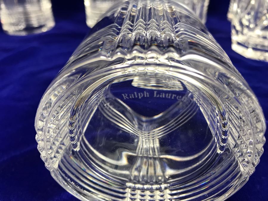 JUST ADDED - (6) Ralph Lauren 'Glen Plaid' Crystal Glasses ($150+ Replacement Value) And Waterford Crystal Glass [Photo 8]