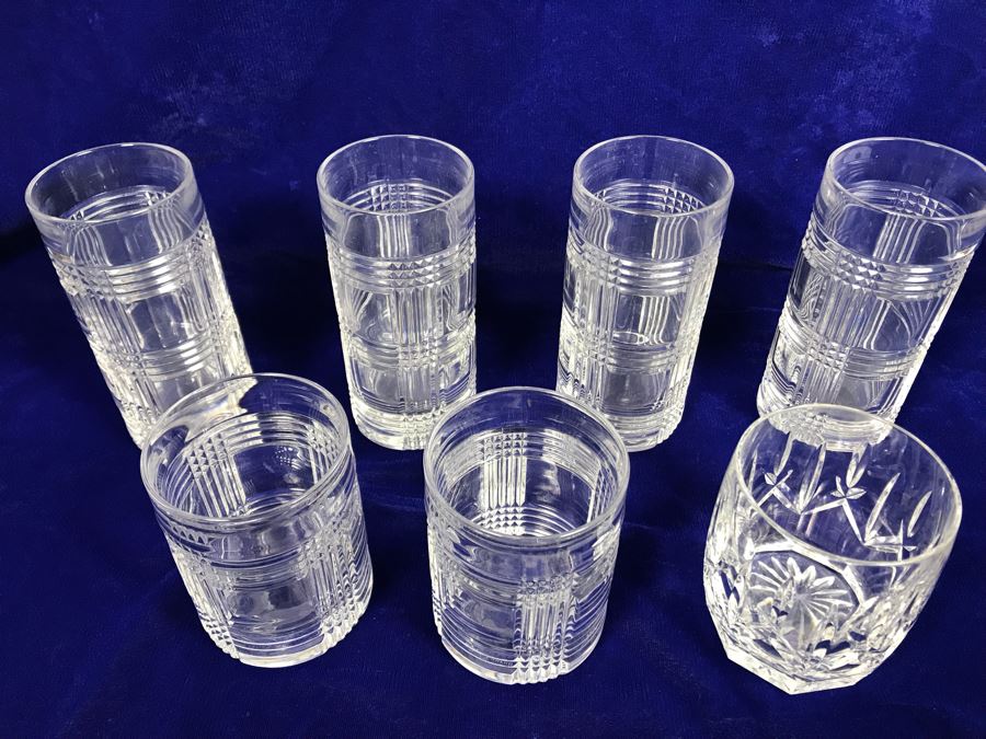 JUST ADDED - (6) Ralph Lauren 'Glen Plaid' Crystal Glasses ($150+ Replacement Value) And Waterford Crystal Glass [Photo 6]