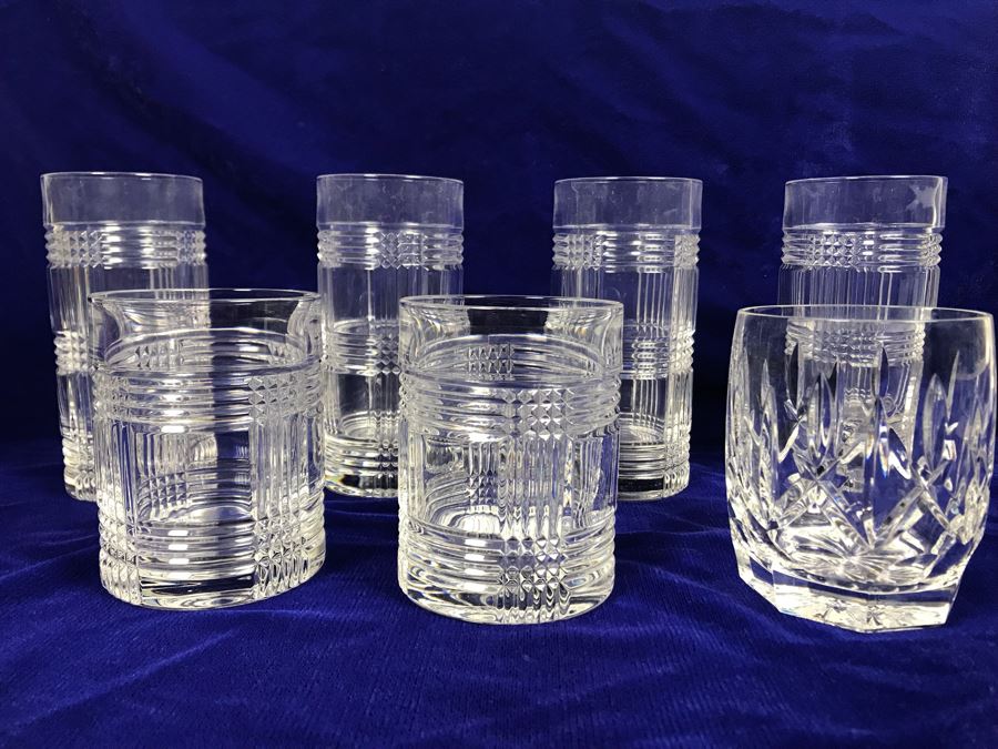 JUST ADDED - (6) Ralph Lauren 'Glen Plaid' Crystal Glasses ($150+ Replacement Value) And Waterford Crystal Glass [Photo 7]