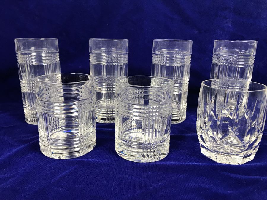 JUST ADDED - (6) Ralph Lauren 'Glen Plaid' Crystal Glasses ($150+ Replacement Value) And Waterford Crystal Glass