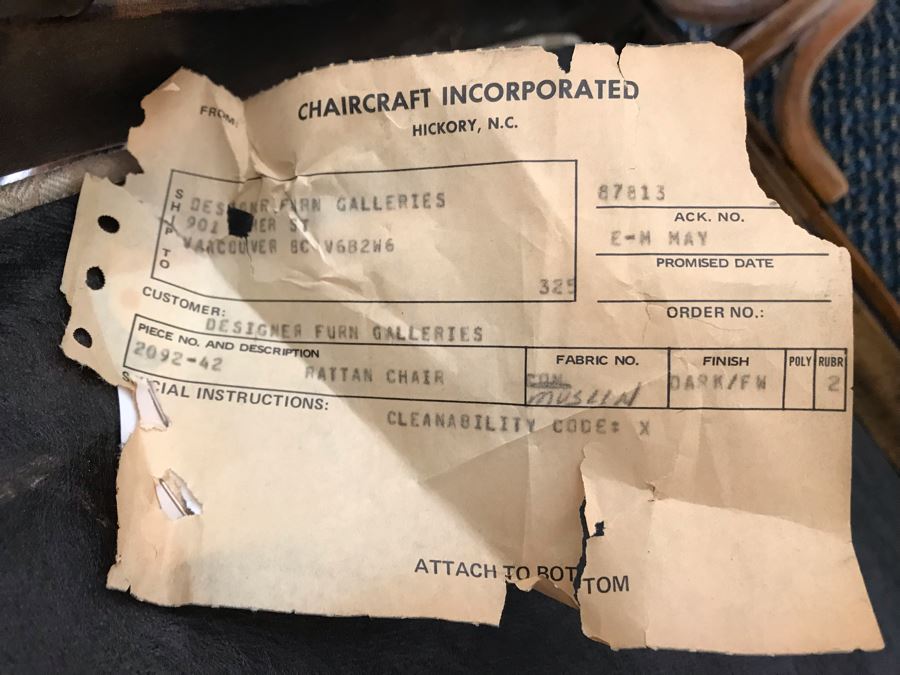 Pair Of Mid-Century Rattan Hollywood Regency Armchairs By Chaircraft Incorporated [Photo 11]