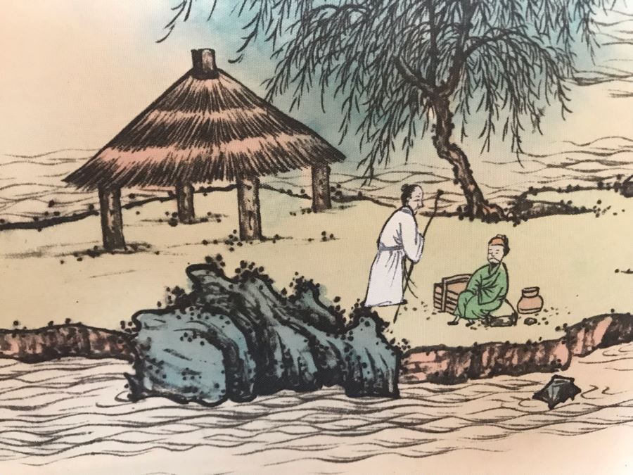 Original Chinese Painting Small Wooden Screen Wall Hanging [Photo 13]