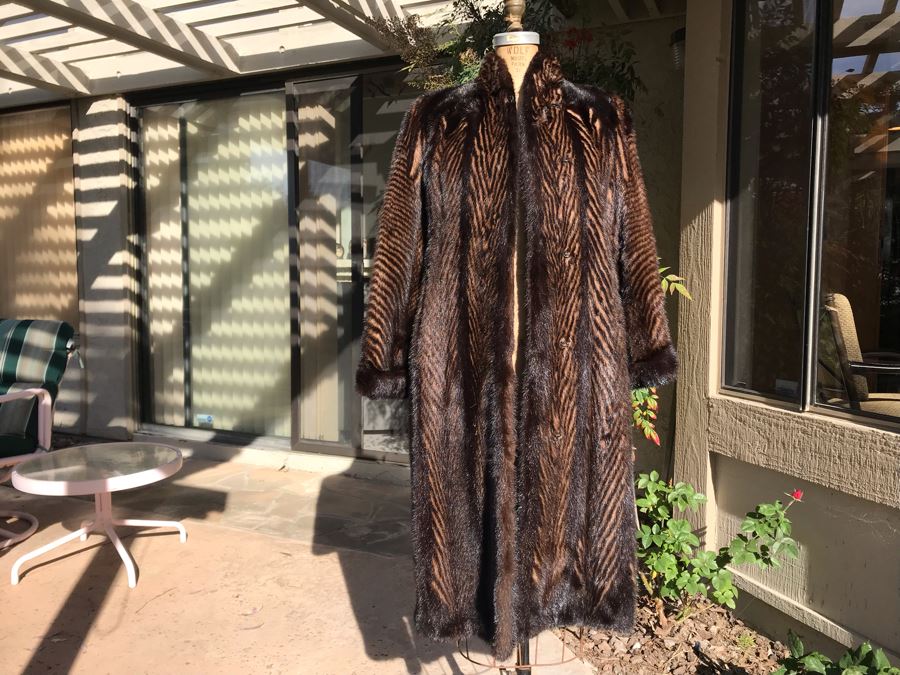 Stunning Benzing Furs Full Length Mink Coat From Calgary Canada Alberta's Premium Furrier Size Small [Photo 3]