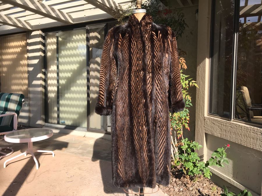 Stunning Benzing Furs Full Length Mink Coat From Calgary Canada Alberta's Premium Furrier Size Small [Photo 6]