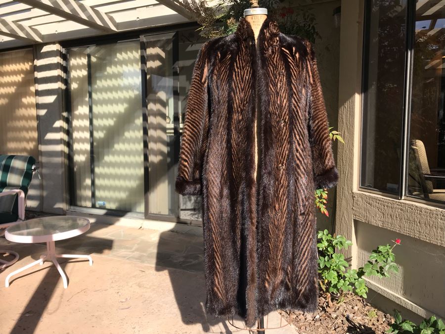 Stunning Benzing Furs Full Length Mink Coat From Calgary Canada Alberta's Premium Furrier Size Small [Photo 4]