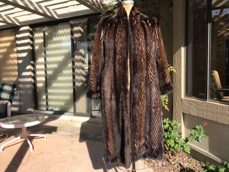Stunning Benzing Furs Full Length Mink Coat From Calgary Canada Alberta's Premium Furrier Size Small