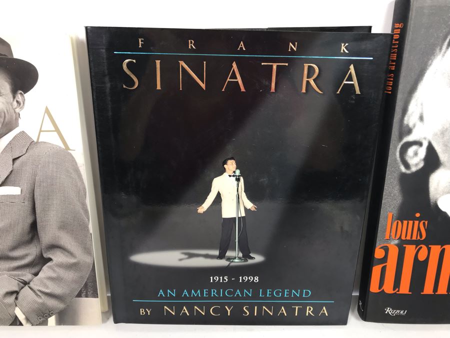 JUST ADDED - (2) Frank Sinatra Coffee Table Books And (1) Louis Armstrong Coffee Table Book [Photo 2]