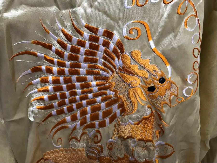 JUST ADDED - Men's Large Kimono Robe Reversible Chinese Silk Embroidery [Photo 18]