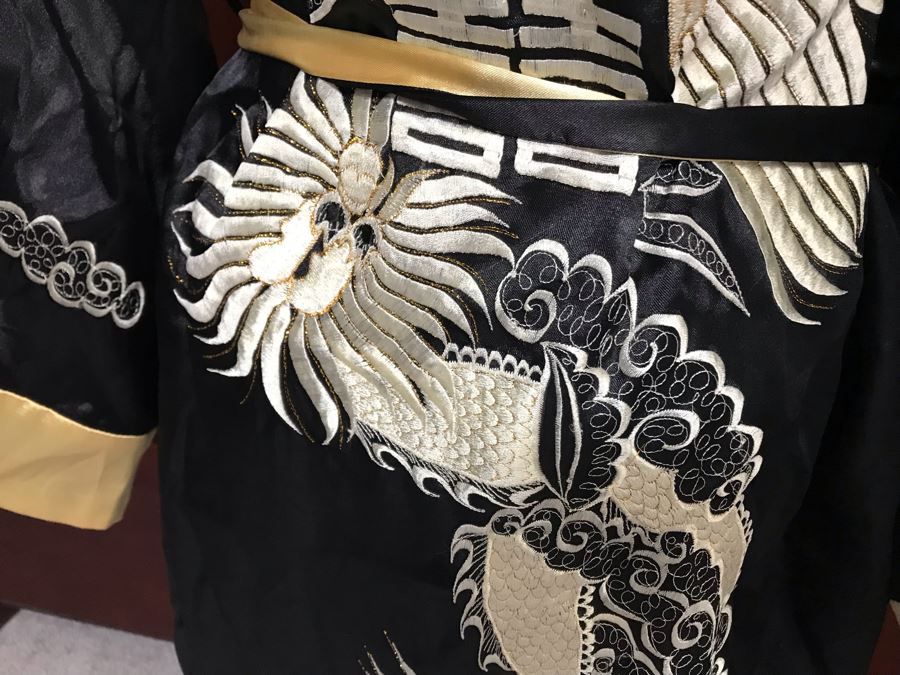 JUST ADDED - Men's Large Kimono Robe Reversible Chinese Silk Embroidery [Photo 11]