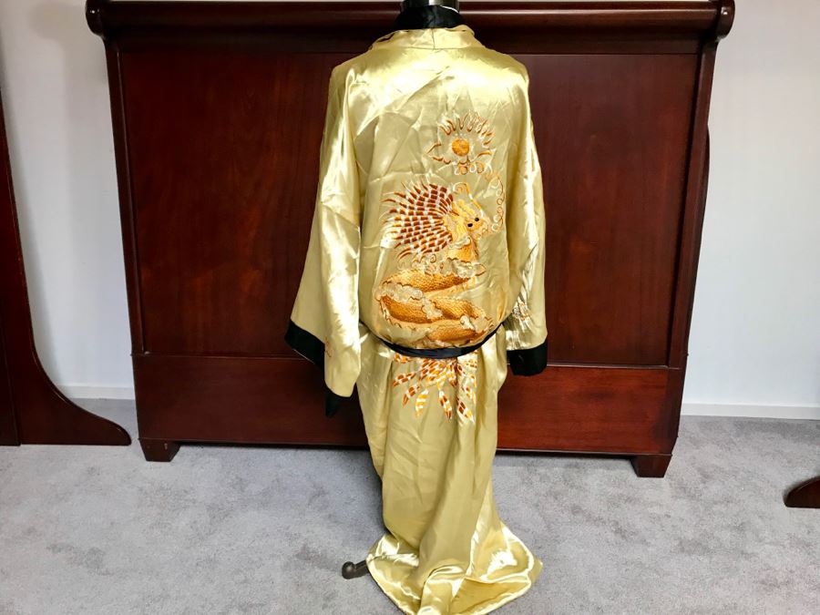 JUST ADDED - Men's Large Kimono Robe Reversible Chinese Silk Embroidery [Photo 16]