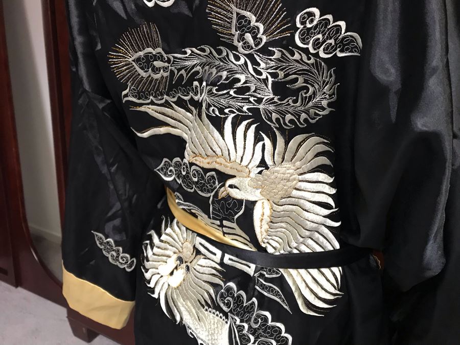 JUST ADDED - Men's Large Kimono Robe Reversible Chinese Silk Embroidery [Photo 8]